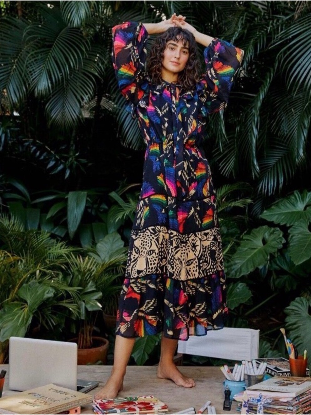 EUC FARM Rio Macaw’s Flight Maxi Dress